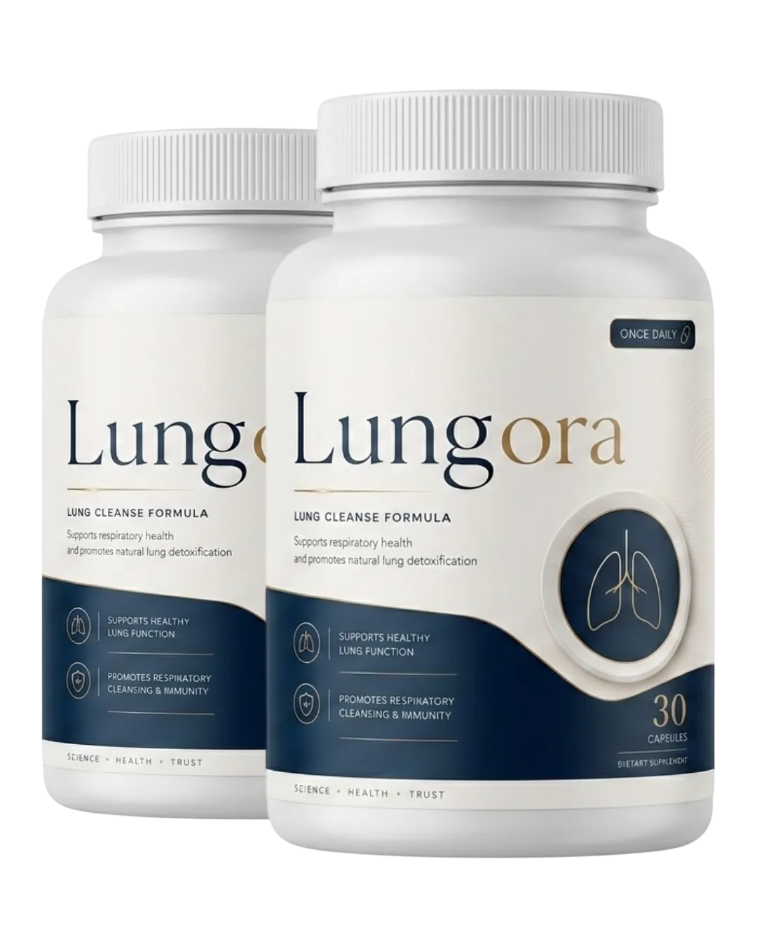 Lungora respiratory wellness capsule bottles